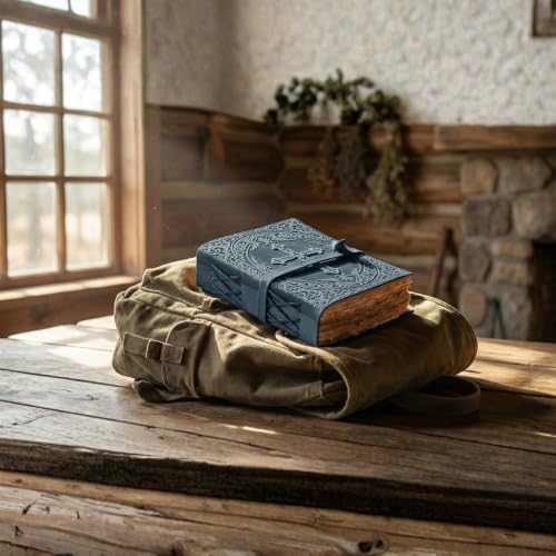 LEATHER VILLAGE Mens Prayer Journal Cross Embossed, Navy Blue 13x8. - color: Blue, size: 13 inches X 8 inches
