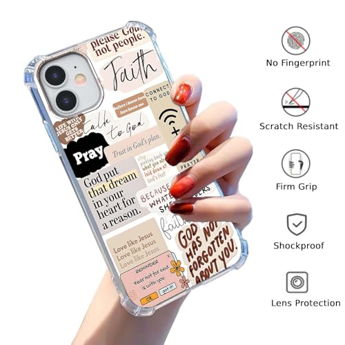 Christian Quotes Aesthetic Vintage Jesus Bible Verse Collage Pattern,Soft TPU Bumper Case for iPhone 12/12 Pro,#4 - color: Bible 4, size: iPhone 12/12 Pro