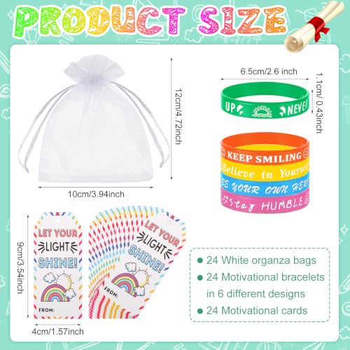 72 Pcs Motivational Silicone Wristbands, Back to School Gifts for Students