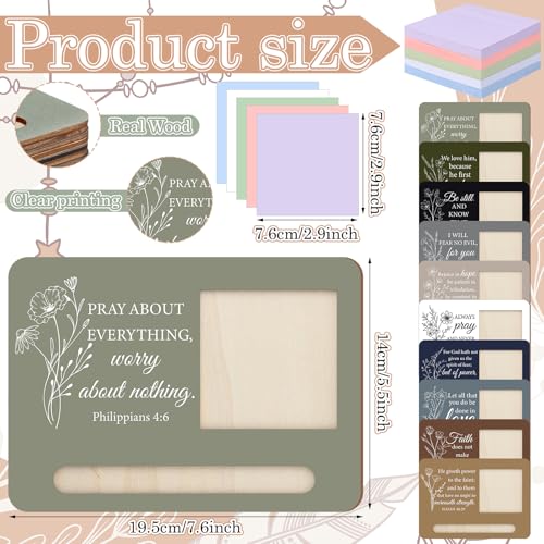 Eaasty 10 Sets Christian Sticky Note Holders with Notes and Ballpoint Pens - style: Bohemian