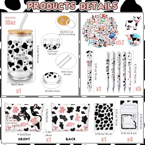 Watersay 64 Pcs Cow Gifts for Women Men Cow Print Stuff - style: Cow