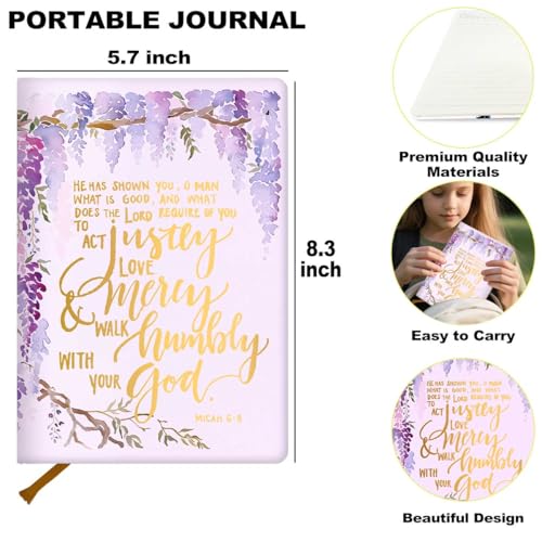 Purple Christian Notebook Bible Verse Lined Journal Notebook for Women Men - color: Multi 1297