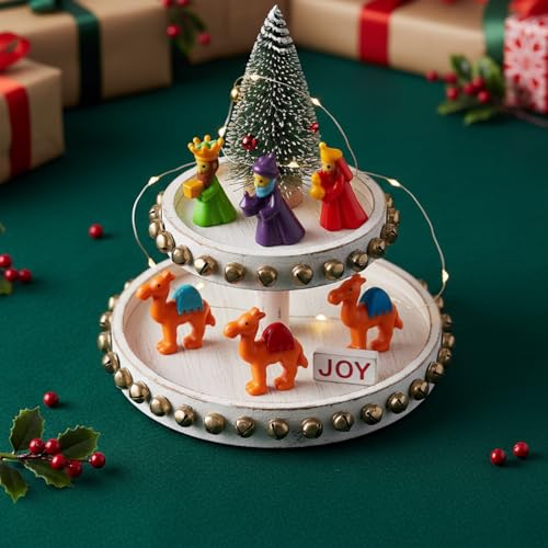 Cinnvoice 60 Pcs Christmas Nativity Set for Craft Mini Wise Men Figurine - color: Colorful, style: Wise Men