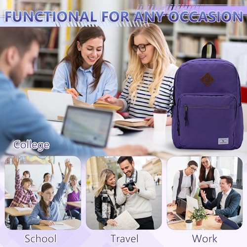 VX VONXURY Kids Backpack for School Travel,16.7 Inch Lightweight Bookbag - color: Purple