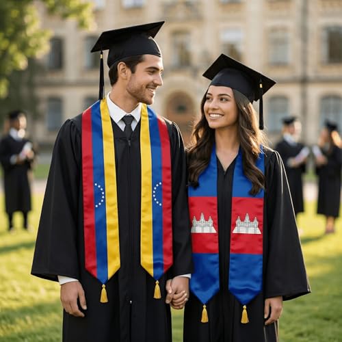 Class of 2026 Graduation Stole Flag Sash with Gold Tassels 72 Inch for High School College University Ceremony - color: Philippines