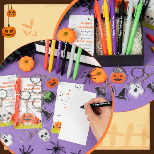 ANGOLIO Halloween Party Favors, 30 Sets Ballpoint Pens Bookmarks Keychains - style: Halloween