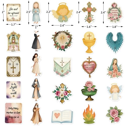 Fancy Land Catholicism Stickers 50Pcs Religious Sticker for Kids Adults