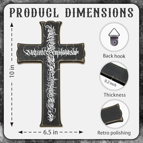 6.5'' X 10" Cross Wall Decor, Vintage Style, Wooden Cross, With Hooks On The Back. Suitable For Farm Houses, Homes, Easter Decorations, And Also Makes A Great Holiday Gift. (1 Pcs) - A05 (White) - color: White