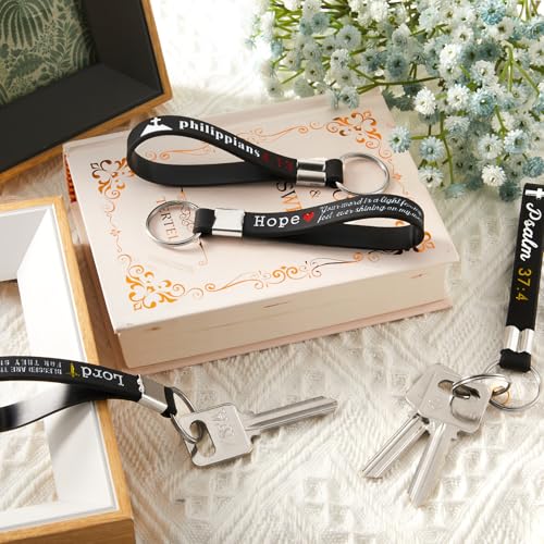 Sureio 60 Pcs Christian Bible Keychains