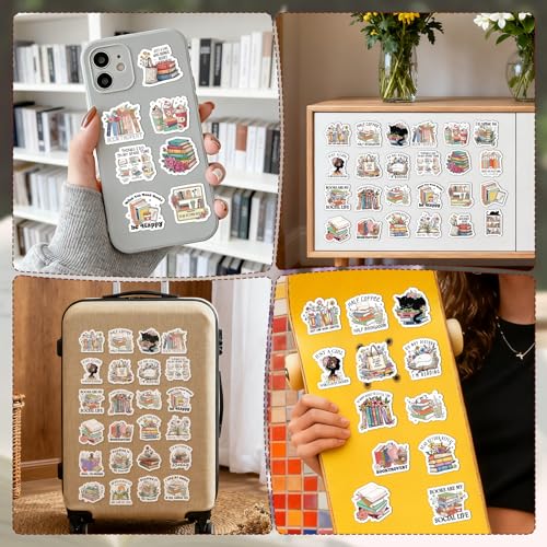 100 Pcs Book Lover Reading Stickers Vintage Bookish Sticker - style: Book Lover