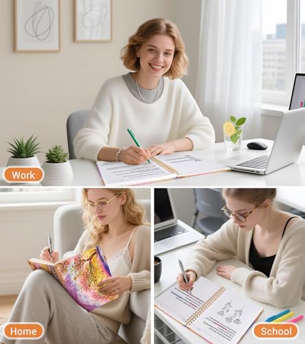 Lined Spiral Notebook Journal for Women, 150 Pages Cute Notebooks 5.75” x 8.38”, A5 Hardcover Spiral Journals with 100 GSM Thick Paper, College Ruled Notebook for Writing Work School, Autumn Tree - color: Autumn Tree