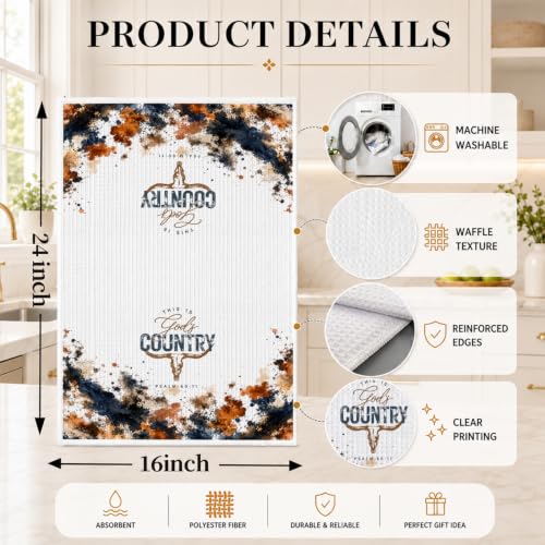 Western Christian Kitchen Hand Towels 16x24 Inch - color: Western