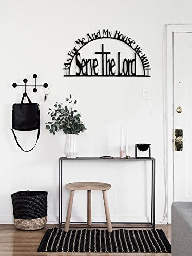 Inspirational Word Art, Christian Faith Biblical Verse Wall Sign, Hand-Made Wooden Decoration Plaque for Home, Office, Church – Real Wood (As For Me and My House, We Will Serve the Lord) - color: Serve The Lord