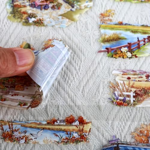 Autumn Landscape PET Sticker Book, Diecut Stickers for Journaling - color: A Thin Book of Light