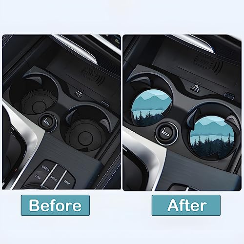 Car Cup Holder Coasters, 2 Pack – 2.75" Universal Auto Anti-Slip Insert Coaster, Rubber Car Coasters, Personalized Car Accessories for Women & Men (Adventure Awaits) - color: Adventure Awaits