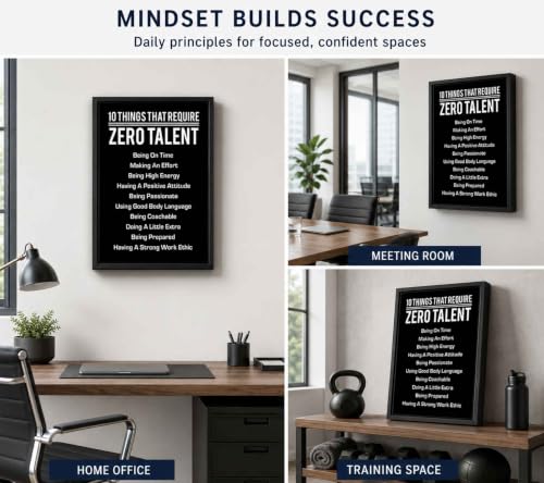 Floating Framed Motivational Canvas Wall Art, Inspirational Artwork 16x24in - color: 10 Things Thatrequire, size: 24"L x 16"W