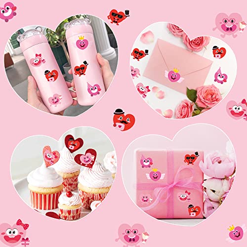 Haooryx Cartoon Heart DIY Sticker, 300 Pcs Make You Own Sweet Heart 1 Roll - style: Valentine's Day Heart-shaped 1Roll