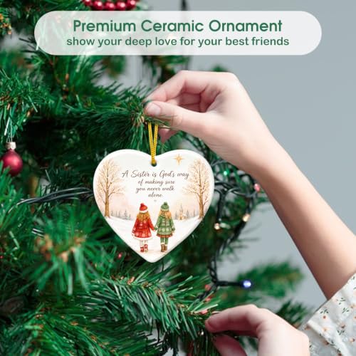 FaCraft Sisters Gifts from Sister - Sister Christmas Ornament 2026 Ceramic - color: 1-12 Sister