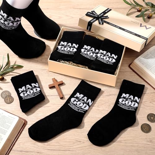 Glitopper Christian Socks Gift for Men Man of God Stocking - color: Black