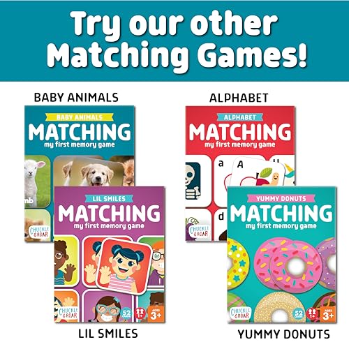 Chuckle & Roar Baby Animals Memory Matching Game, CR Matching, 3+, 52 Cards