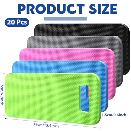 Riakrum 20 Pcs Garden Kneeling Pad Garden Knee Pad Thick Foam Knee Mat Waterproof Cushion for Kneeling Multi Functional and Church Kneeler for Praying, Baby Bath, Yoga, 15.4 x 6.7 Inch (Classic Color) - color: Classic Color