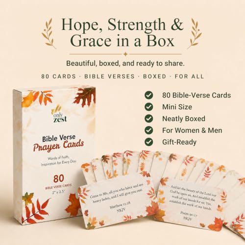 80 Unique Bible Verse Cards - Mini Scripture Cards for Women - color: Autumn