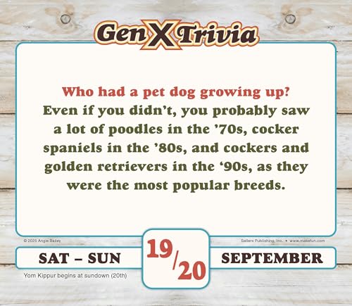 Daily Gen X Trivia 2026 Desk Calendar: Boxed Page-a-Day Nostalgia Quiz Calendar with Day-to-Day Pop Culture, Music, Movies & Throwback Challenges - color: Daily Gen X Trivia