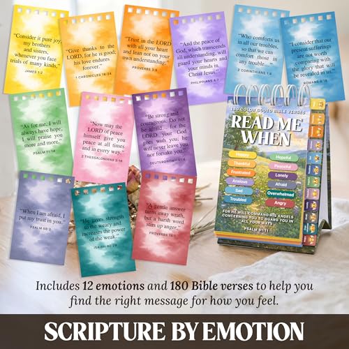 180 Bible Verses Flipbook, Read Me When Christian Gifts for Women - color: Peaceful Flowers