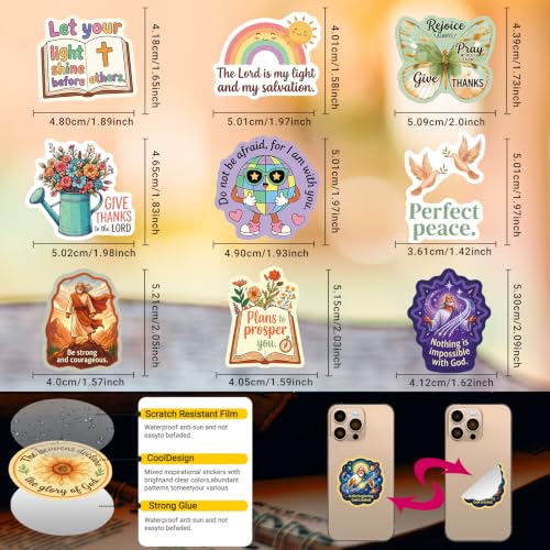 Bible Verse Stickers 100 Pcs Holographic Shiny Christian Verse Sticker Pack