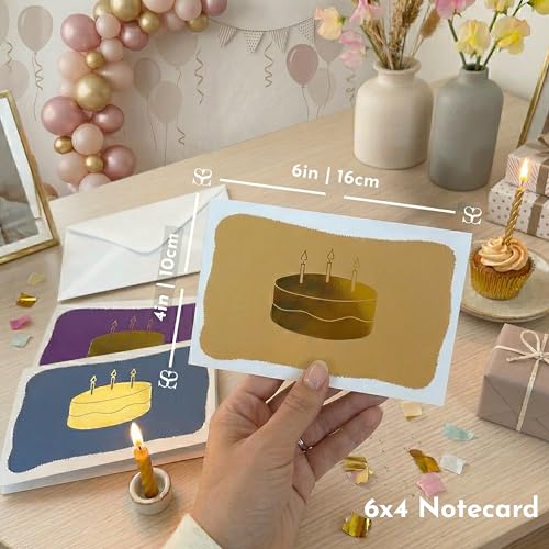 SETTINI® Birthday Greeting Cards with Envelopes, Assorted Boxed Set - color: Birthday