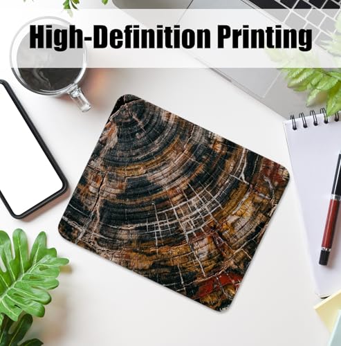 Rustic Tree Ring Mouse Pad for Desk, Abstract Wood Grain Cross Section Nature Brown Mousepads with Anti-Slip Rubber Base for Computer Laptop Home Office Desk Accessories, 9.5x7.9 Inch - color: Square mouse pad-annual ring