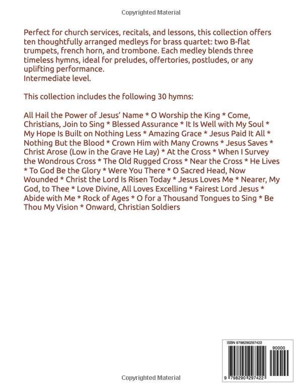 10 Hymn Medleys for Brass Quartet: Featuring 30 Sacred Songs!