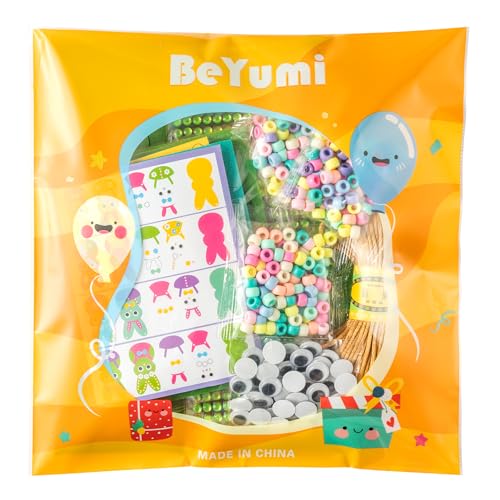 BeYumi Bunny Necklace Craft Kit - 24Pcs Bunny Peeps Felt Necklace Making Kits with Beads and Gem Sticker DIY Cute Rabbit Craft for Kids Sunday School Home Classroom Gift Party Favor Fun Activities - style: Bunny