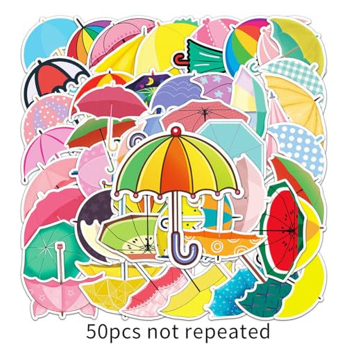Umbrella Stickers |50Pcs Umbrella Waterproof Vinyl Decals - color: Umbrella