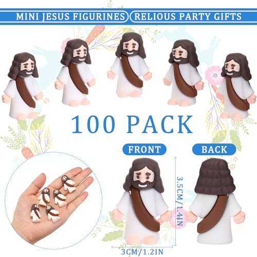 Barydat 100 Pcs Little Jesus Figures, Halloween Prank Props, Ocher - color: Ocher