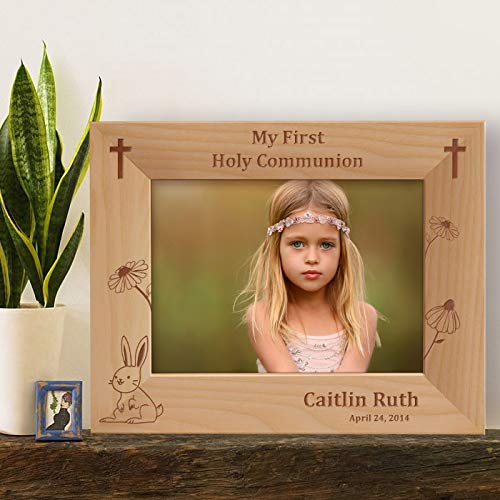 Personalized My First Holy Communion Picture Frame-10" x 8" (Horizontal)-Brown (Horizontal) - size: 8" x 10", style: Horizontal