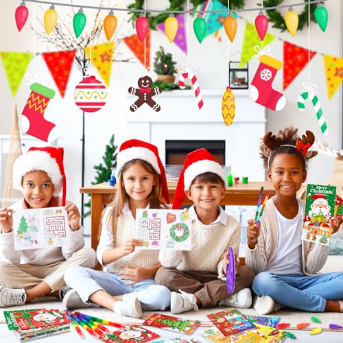 BenLouis 60Pcs Christmas Mini Coloring Books Bulk for Kids Party Favors - style: Christmas