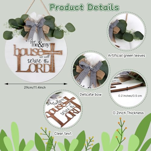 HOURIA 3D As for Me and My House We Will Serve the Lord Religious Christian Door Decor,11.4" Farmhouse Bible Verse Scripture Wall Sign, Rustic Jesus Christian Cross Decor for Home Office - color: As for Me and My House We Will Serve the Lord Sign