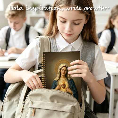 Christian Virgin Mary Spiral Notebook 5.5 x 8.3 Inch - color: White YS-3