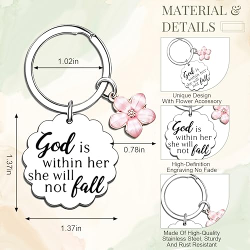 6PCS Christian Keychain for Women, Christian Key Chains, Faith Key Chains for Pastor Mom Sister Christian Bible Accessorie