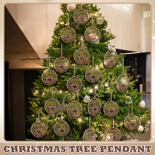 CroBlissful 24 Pack Christmas Nativity Scene Ornaments Bulk Wooden Christian Religious Catholic Gifts Nativity Story Jesus Mary Joseph Set Acrylic 3D Christmas Tree Decor Xmas Gifts (3 Inch) - size: 3 Inch