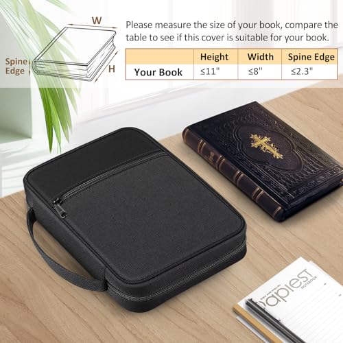 FINPAC Bible Cover, Carrying Book Case Bible Bag with Handle - color: Midnight
