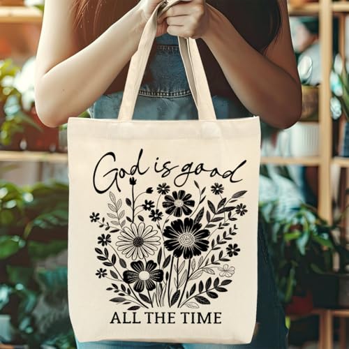 Christian Gifts for Women, Canvas Tote Bag, Faith Gifts for Women Girl Sister Inspirational Religious Gift Birthday - color: Floral Christian 756