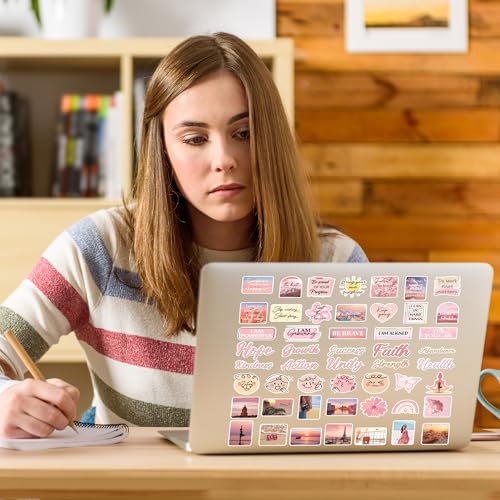 Vision Board Stickers for Women, Motivational Quote Decals for Journals - color: Pink Motivational