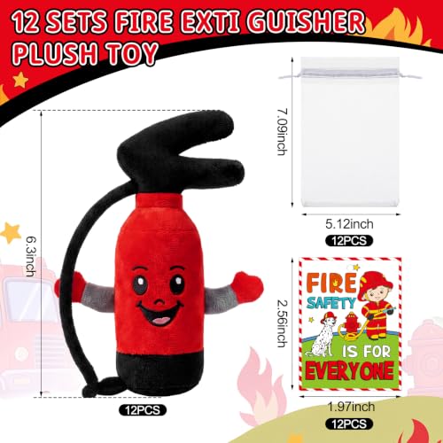 Silipull 12 Pcs Fire Safety Stuffed Plush Fire Prevention Week Gifts - style: Fire Extinguisher