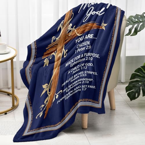 Christian Gifts for Men, Pastor Gifts - Blanket with Bible Verse 60"x50" - size: Christian Men