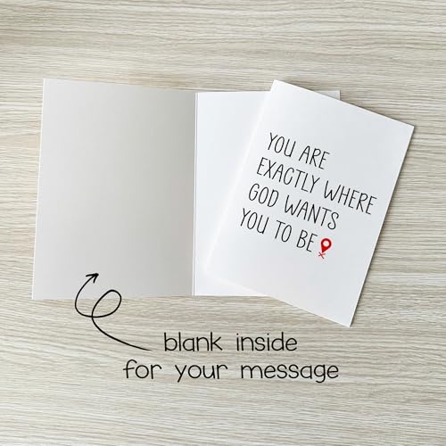 You Are Exactly Where God Wants You to Be Christian Encouragement Card Faith Inspirational Cards Thoughtful Message Just Because Gift for Friend Daughter Son Coworker Grandson Granddaughter Sister Brother Husband Wife - color: You Are Exactly Where God Wa