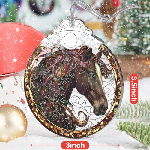 Stained Glass Ornaments, 2026 Christmas Ornament, Christmas Tree Ornament, Heirloom Keepsake, Gift Exchange, Gift Idea - Horse - color: Horse