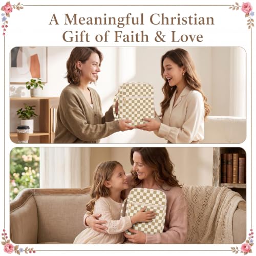 Britimes Bible Cover Case for Women, Bible Cover with Accessories, Brown - color: Brown Checkered