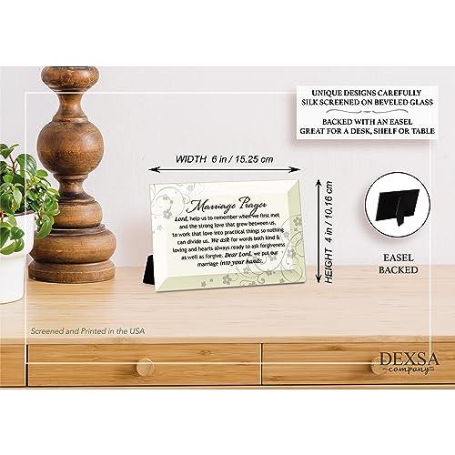 DEXSA Marriage Prayer Beveled Glass Plaque with Easel | Made in the USA